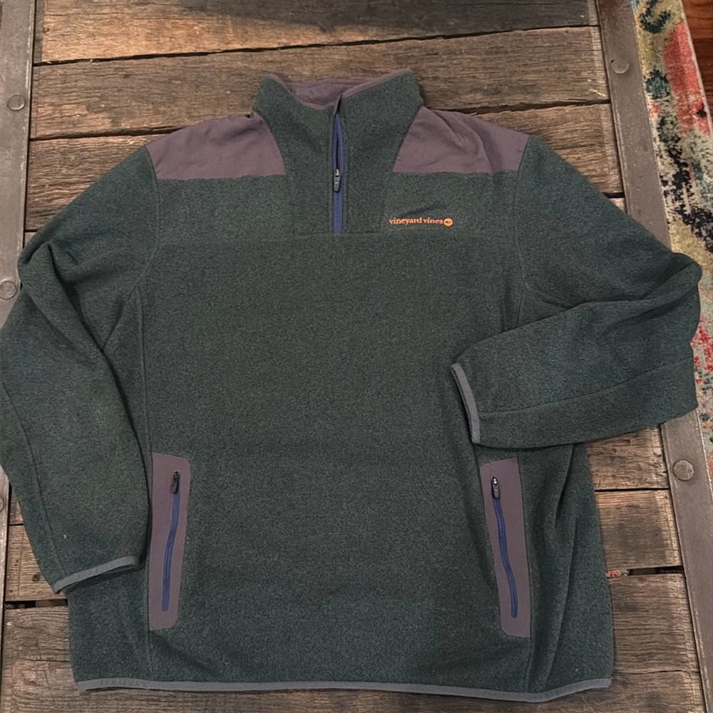 VINEYARD VINES MENS 1/4 ZIP Jacket Hunter green xxl